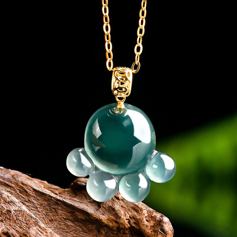 Jewelry & Watches Sp Z Oo Janów Lubelski - Natural Real Emerald Blue Water Jade