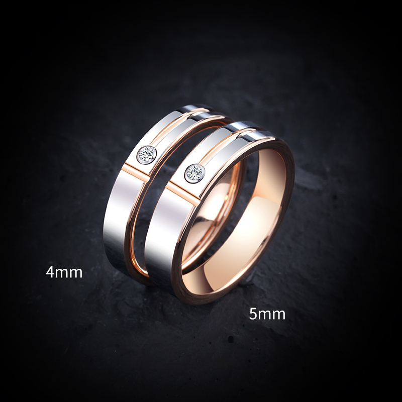 Moissanite Ring - Wedding Rings for Men Women Rose