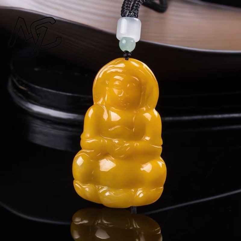 Jewelry & Watches Sp Z Oo Janów Lubelski - Real Natural Emerald Jade yellow Guanyin