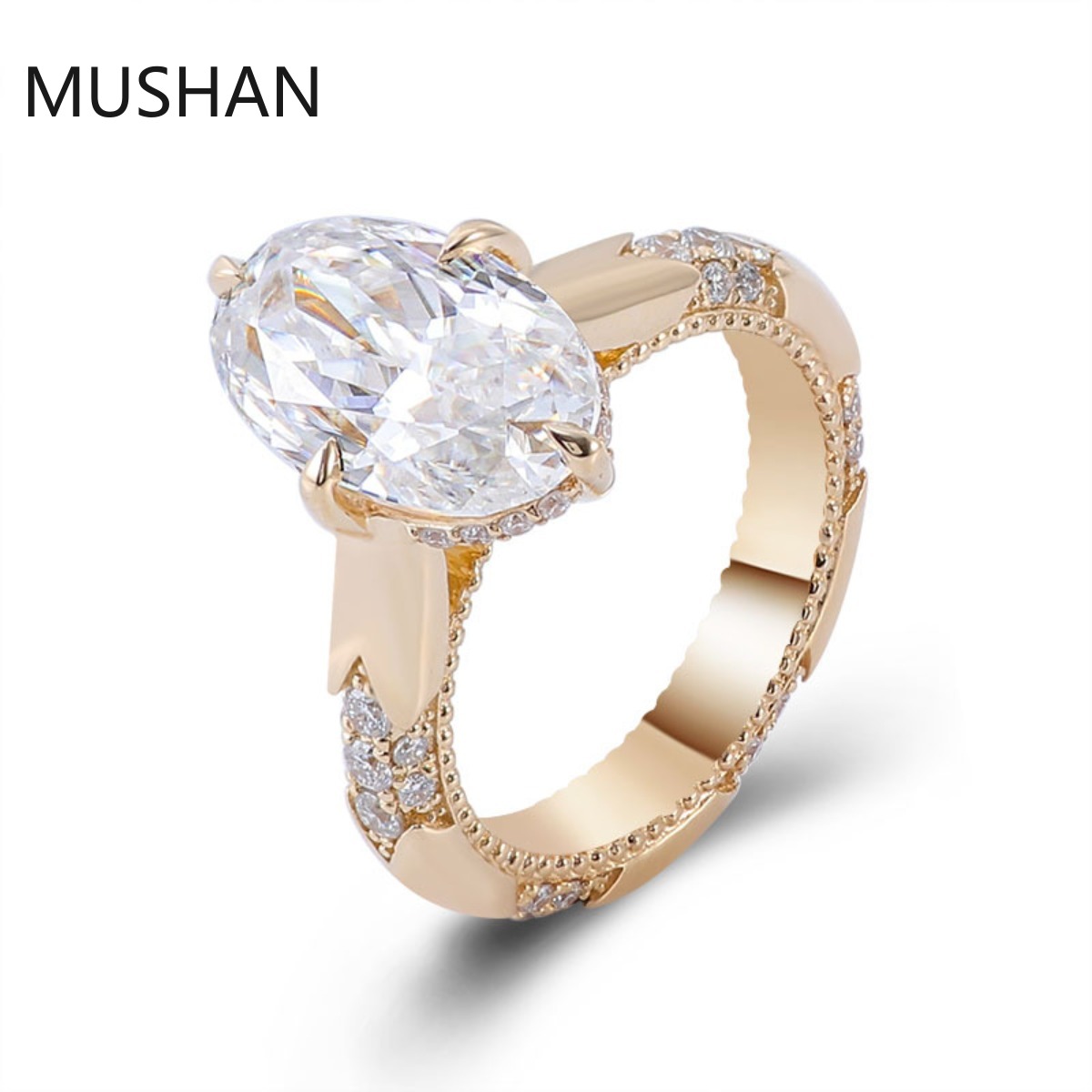 MUSHAN Luxury Custom 14K 18K G - Moissanite Ring recension och pris