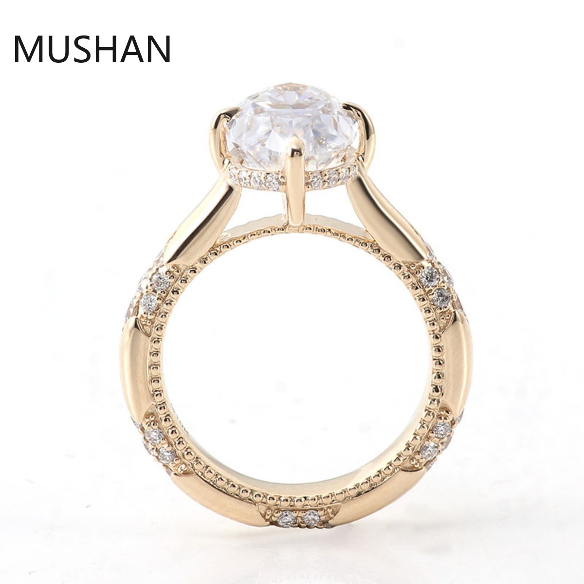 MUSHAN Luxury Custom 14K 18K G - Moissanite Ring recension och pris