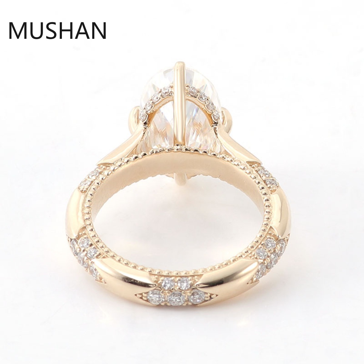 MUSHAN Luxury Custom 14K 18K G - Moissanite Ring recension och pris