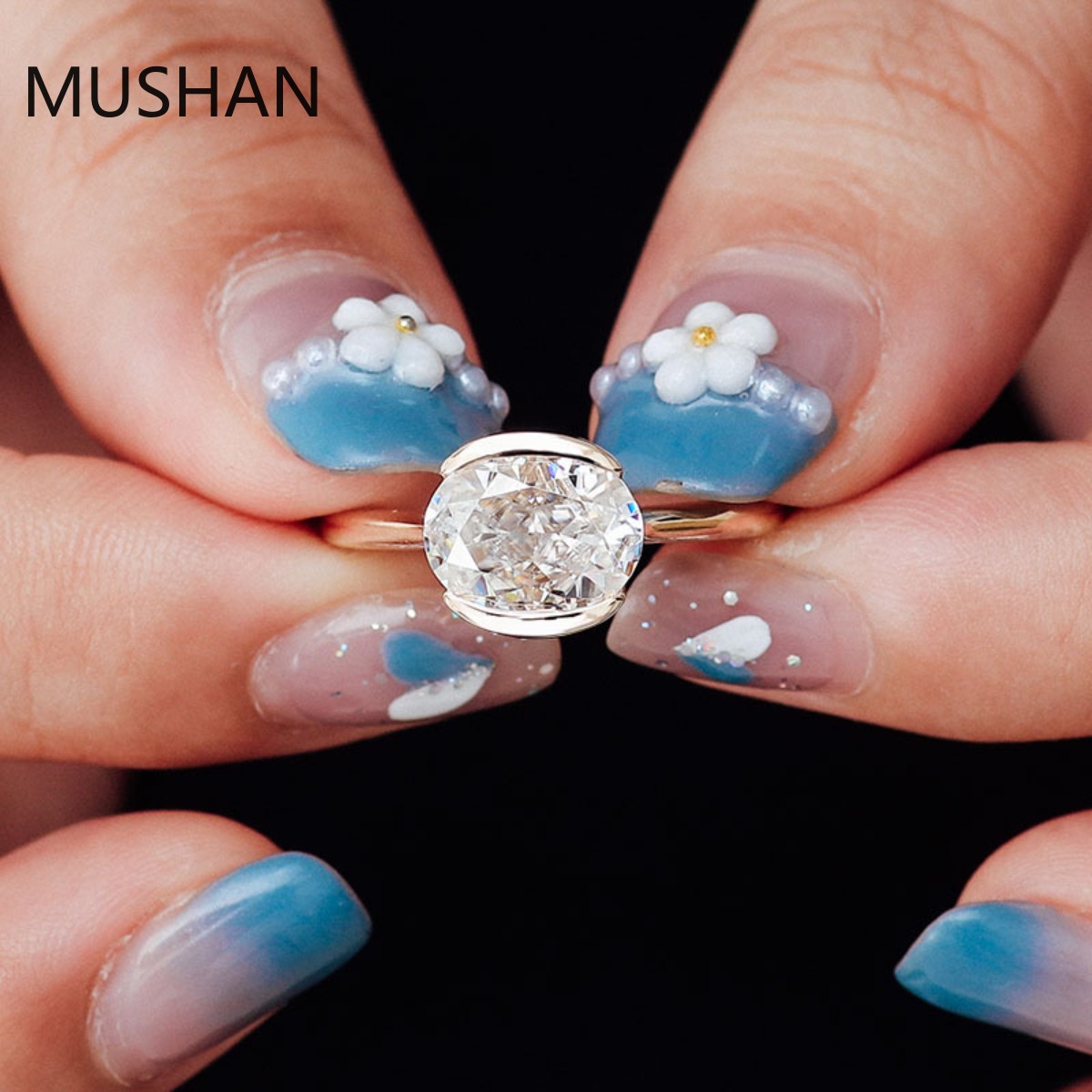 MUSHAN Luxury Custom Designer  - Moissanite Ring recension och pris