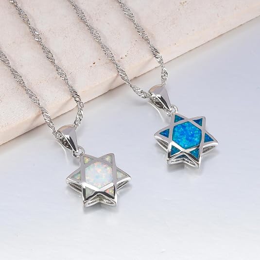 Star of David Opal Pendant Nec - Jewelry & Watches Sp Z Oo Opinie recension och pris