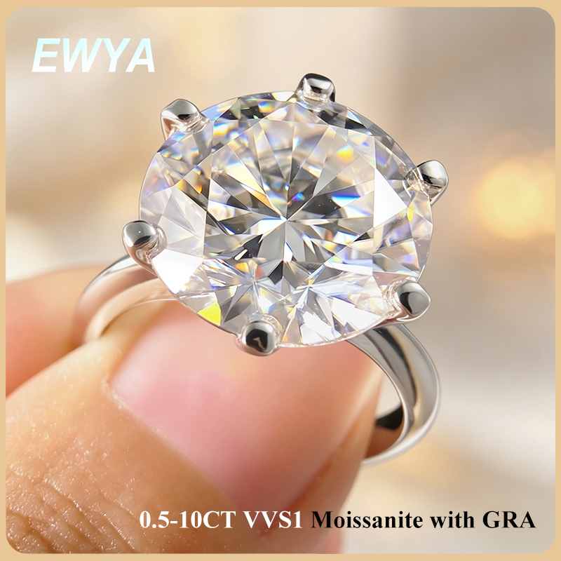 EWYA GRA Certified 0.5-10CT D  - Moissanite Ring recension och pris